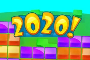 Farverige blokke i rækker med teksten 2020!
