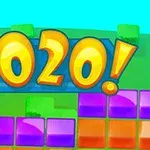 Farverige blokke i rækker med teksten 2020!