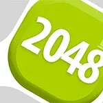 Grøn firkant med nummeret 2048 i hvid tekst