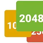 Farvede firkanter med tal som 1024, 2048, 512, 256 og 128 stablet oven på hinanden