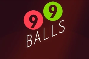 To kugler med tallet 9, en rød og en grøn, og ordet BALLS på en mørk baggrund