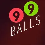 To kugler med tallet 9, en rød og en grøn, og ordet BALLS på en mørk baggrund