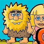 To an animerede figurer, en mand med skæg og en blond kvinde med en blomst i håret, står foran teksten GO på en lys blå baggrund