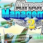 Flyvemaskiner og en lufthavn med teksten Airport Management 2 i forgrunden