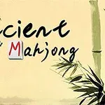 Teksten Ancient Mahjong vises på en beige baggrund med bambus og minimalistiske penselstrøg