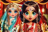 Design indiske bryllupslooks til prinsesser med makeup og smykker!