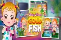 Wow!! Baby Hazel er glad for at have en guldfisk, som heldigvis faldt fra