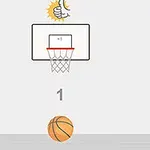 En basketball foran en kurv med et thumbs-up ikon og teksten +1 ovenover