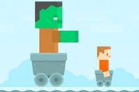I blokverdenen skal en minearbejder undslippe den gigantiske zombie