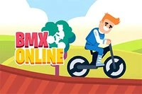 Kør mod to andre spillere i dette sjove BMX spil online