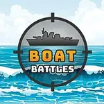 Illustration af et skib i sigtekorn over en bølgende havoverflade med teksten Boat Battles