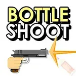 En pistol, der skyder mod en flaske, med teksten BOTTLE SHOOT øverst