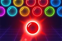 Bubble Shooter Neon byder på livlige neonfarver og spændende bobleskydning