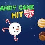En snebold med candy cane-arme omgivet af forskellige juleslik-ikoner på en mørkeblå baggrund