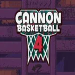 Centreret tekst med ordene Cannon Basketball 4 på en baggrund af en lilla bygningsfacade