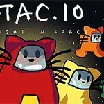 Fem katte i farverige rumdragter svæver i rummet med teksten CATAC