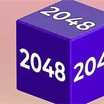 En lilla terning med tallet 2048 på alle synlige sider