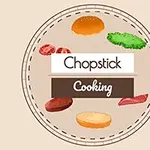 Burgeringredienser med teksten Chopstick Cooking i midten