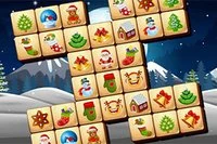 Forenklet klassisk Mahjong spil med juletema