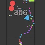 Farverig geometrisk grafik med prikker, en trekant og tallet 306 på en mørk baggrund