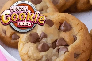 Chokoladekagekager med chokoladechips og et farverigt logo øverst til venstre