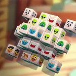 En flydende klynge af terninger med forskellige emoji-grimasser, som rumvæsener, pandaer og ansigter