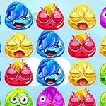 Farverige, animerede figurer med forskellige ansigtsudtryk arrangeret i et gitter på en blå baggrund