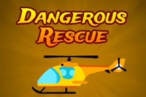 Orange og gul helikopter med teksten Dangerous Rescue på brun baggrund