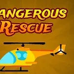 Orange og gul helikopter med teksten Dangerous Rescue på brun baggrund