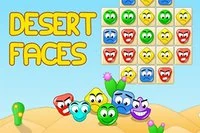 I mobilversionen af Desert Faces skal vi matche 3 ensfarvede ansigter