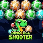Farverige dinosauræg i grupper med en tegneserie-dinosaur i midten