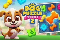Hjælp den lille hvalp Charlie med at omskrive sin historie i Dog Puzzle Story 2
