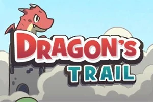 En rød drage sidder på et tårn omgivet af skyer med teksten Dragons Trail i forgrunden