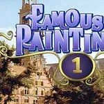 Teksten Famous Paintings 1 er placeret over billedet af en historisk bygning omgivet af træer