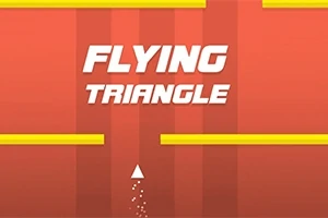 Rød baggrund med hvide ord Flying Triangle og et hvidt trekantet objekt nederst