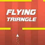 Rød baggrund med hvide ord Flying Triangle og et hvidt trekantet objekt nederst