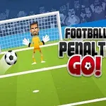 En animeret fodboldscenes viser en spiller foran en målmand med teksten Football Penalty Go!
