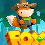 Tegnefilmræv iført en hat og rygsæk står i en skov foran teksten Fox