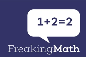 En matematisk ligning i en taleboble med teksten Freaking Math nedenunder
