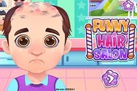 Spil Funny Hair Salon og hjælp manden med det skaldede hoved