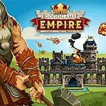 Goodgame Empire En kriger i rustning står foran et middelalderligt slot, mens flammende projektiler flyver gennem luften