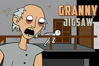 Saml puslespill i dette sjove Granny-tema online spil