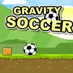 Fodboldtema med en bold, mål og solopgang i baggrunden samt teksten Gravity Soccer
