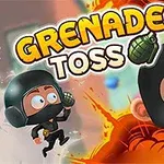 Tegneseriefigurer med sorte hjelme og forskrækkede ansigter omgivet af eksplosioner og en tegneseriegranat