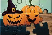 Afslappende puslespil med Halloween-billeder