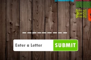 Bræt med træmønster, en udfyldningslinie, samt en indtastningsboks med knappen SUBMIT