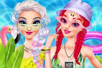 I dette online makeover spil, vær med Elsa og Ariel til sjove