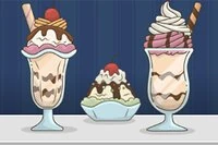 Tryk på knapperne for at lave isdesserter