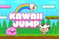 I Kawaii Jump styrer du en sød lilla slim, der hopper til toppen