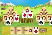 Tag med de to aber på en sjov solitaire-rejse og find deres slot skjult i